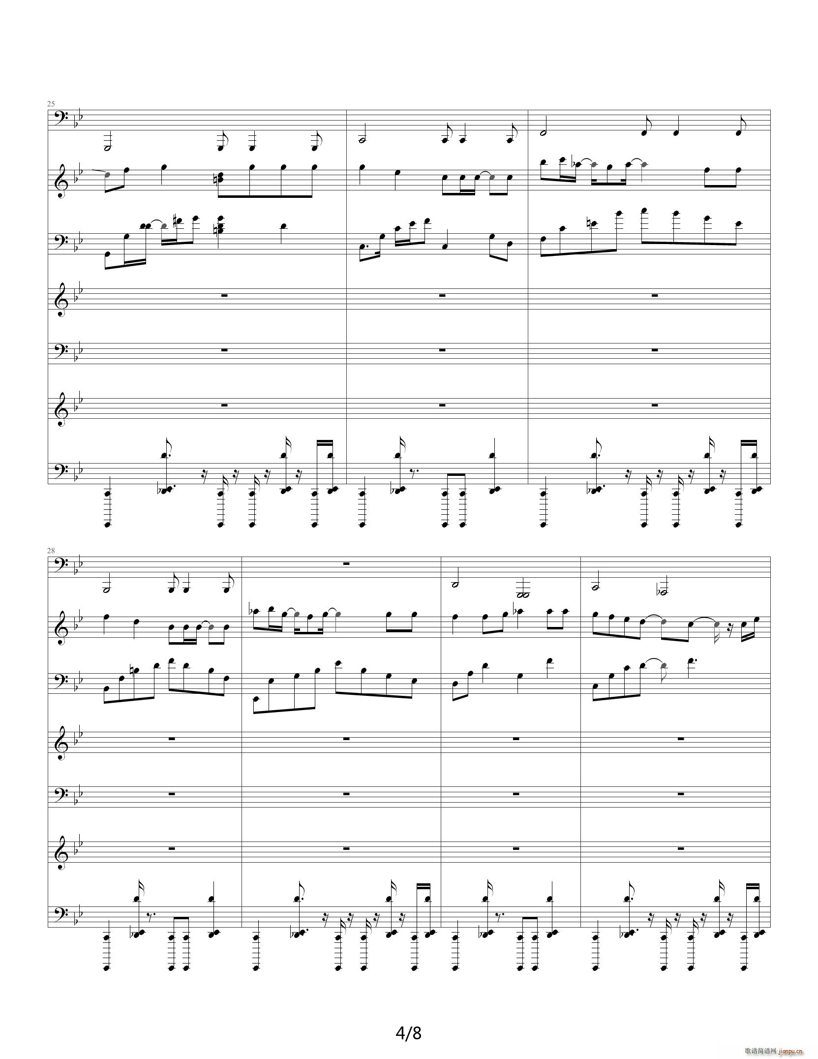 贝多芬的悲伤 降B调4