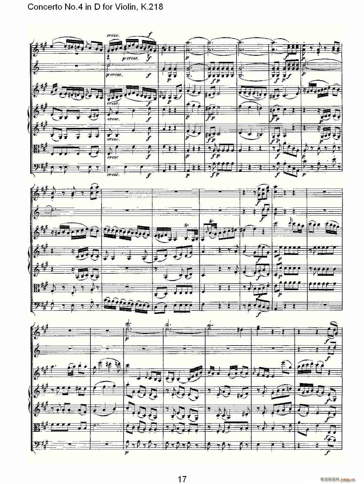 Concerto No.4 in D for Violin, K.218（D调小提琴第四协奏曲，K）17