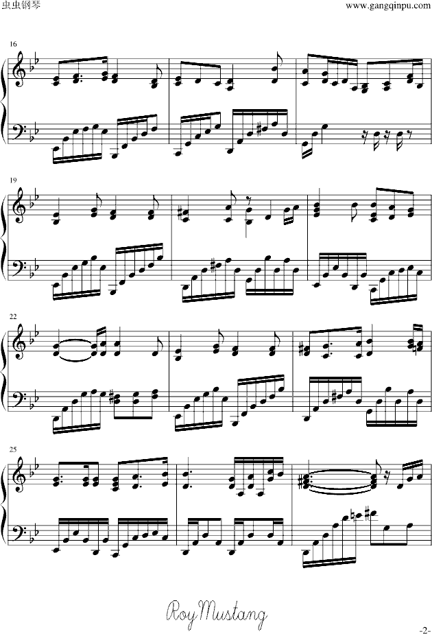 [黑�淌�II]�xく空の静寂には-钢琴谱(钢琴曲)-尾浦游纪2