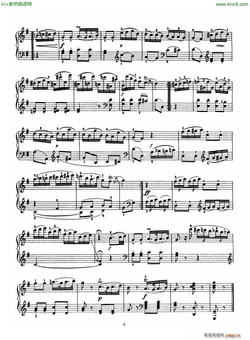 Haydn Piano Sonata No 39 In G4