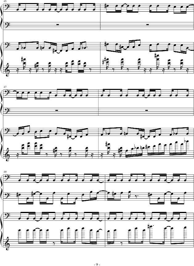 四手联弹 热血物语 -钢琴谱(钢琴曲)-游戏9