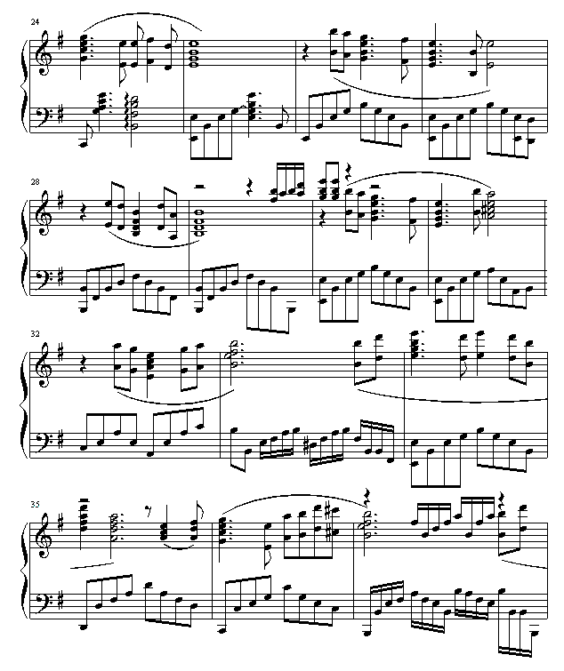铁血丹心-83版射雕英雄传第一部主题曲-钢琴谱(钢琴曲)-动漫影视3