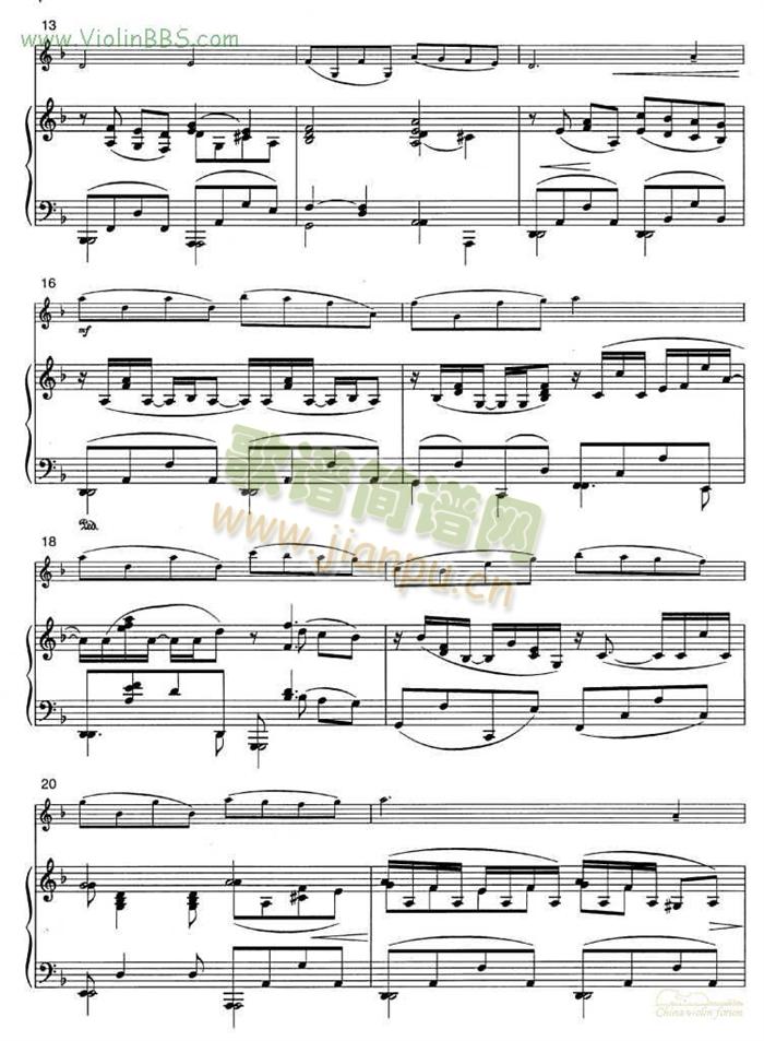 约翰・威廉姆斯《辛德勒名单》主题曲+钢琴伴奏谱4
