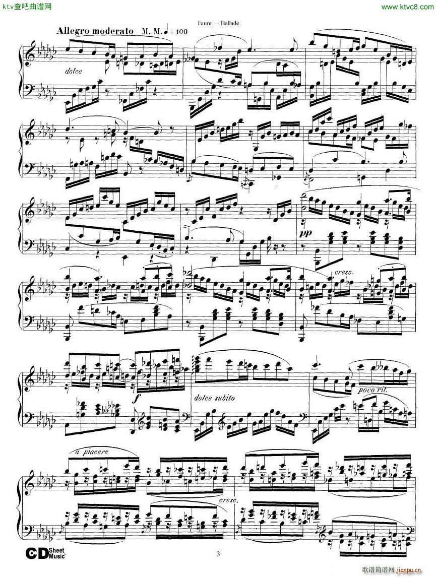 Faure Ballade Op 193