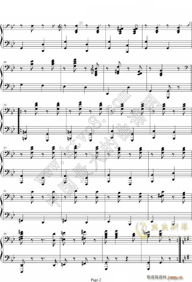 匈牙利舞曲第五号B调四手联弹低音部_勃拉姆斯 Brahms2