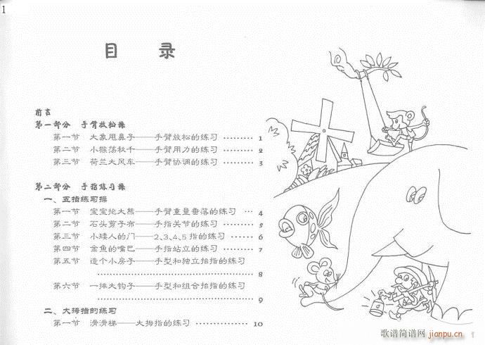 儿童钢琴入门教程  手指训练操 前言目录3
