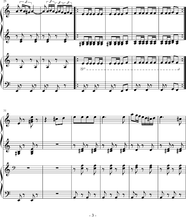 西班牙斗牛舞曲-（四手联弹）-钢琴谱(钢琴曲)-马基纳3