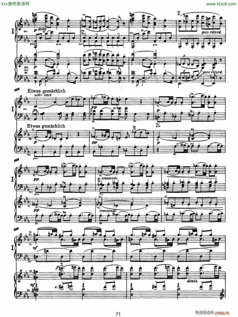 Bruckner Symphony No 4 4 hands arr 二20