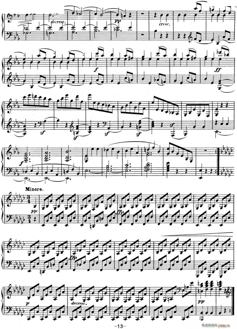 贝多芬钢琴奏鸣曲04 大调奏鸣曲 降E大调 Op 7 E-flat major13