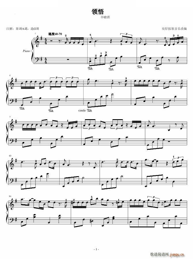 领悟（往事如烟-钢琴怀旧金曲50首_辛晓琪1