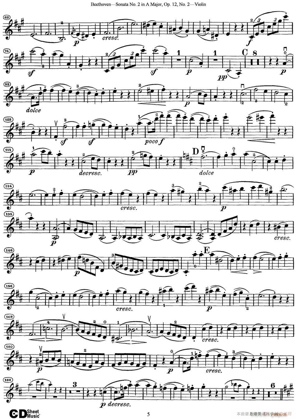 Violin Sonata No 2 in A Major Op 12 No 25