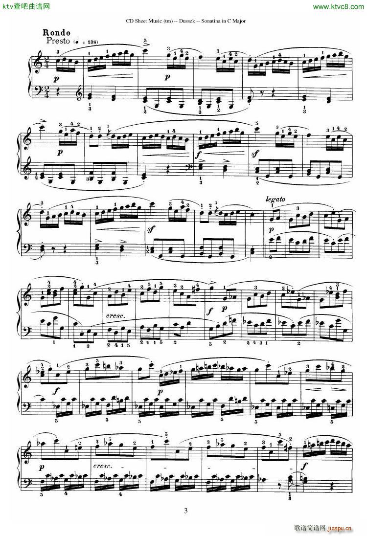 Dussek Sonatina in G Major8
