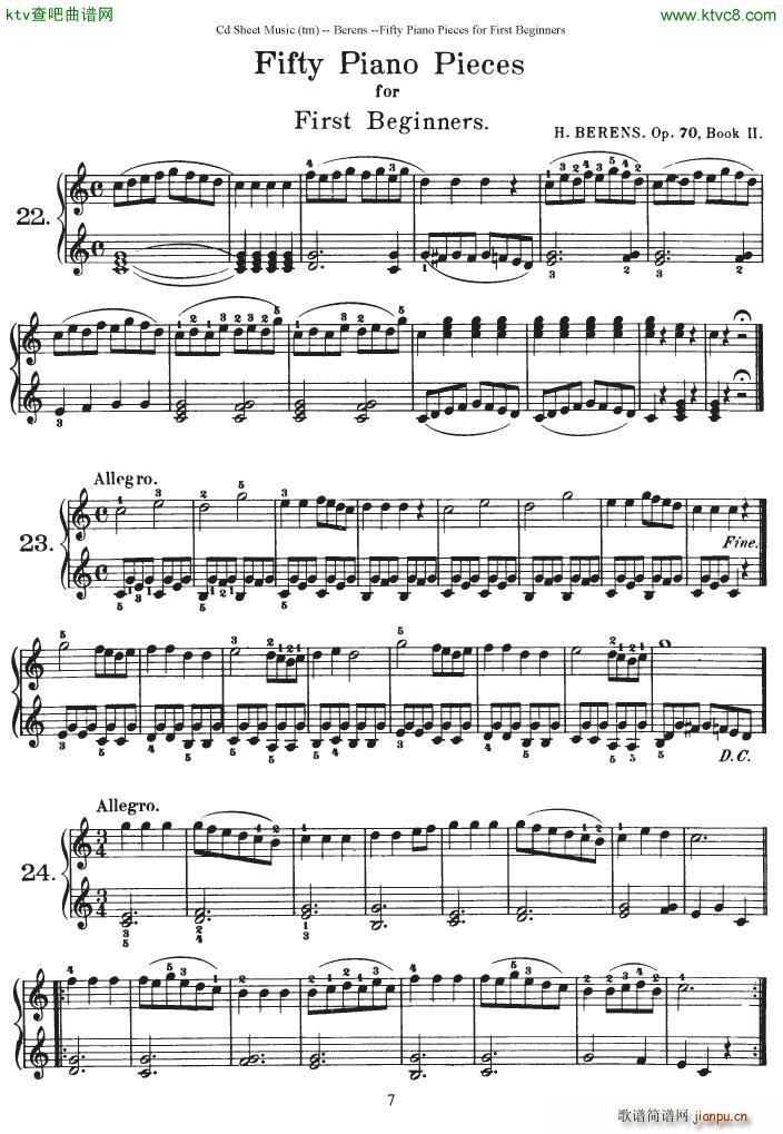 Berens op 70 50 Piano Pieces for Beginners5