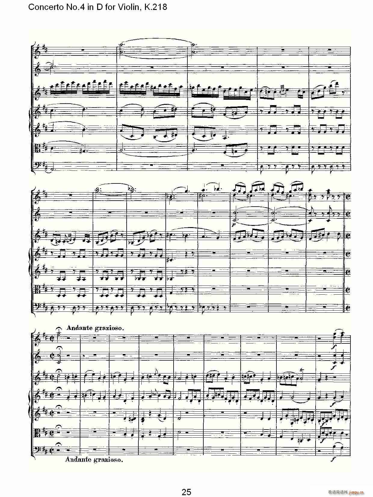 Concerto No.4 in D for Violin, K.218（D调小提琴第四协奏曲，K）25
