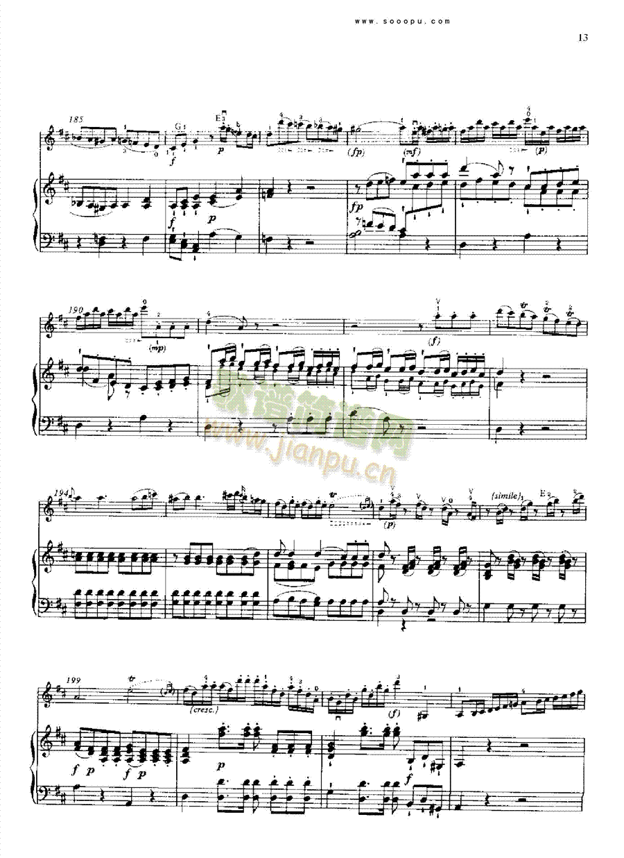 D大调第四小提琴协奏曲 KV218 键盘类 钢琴12