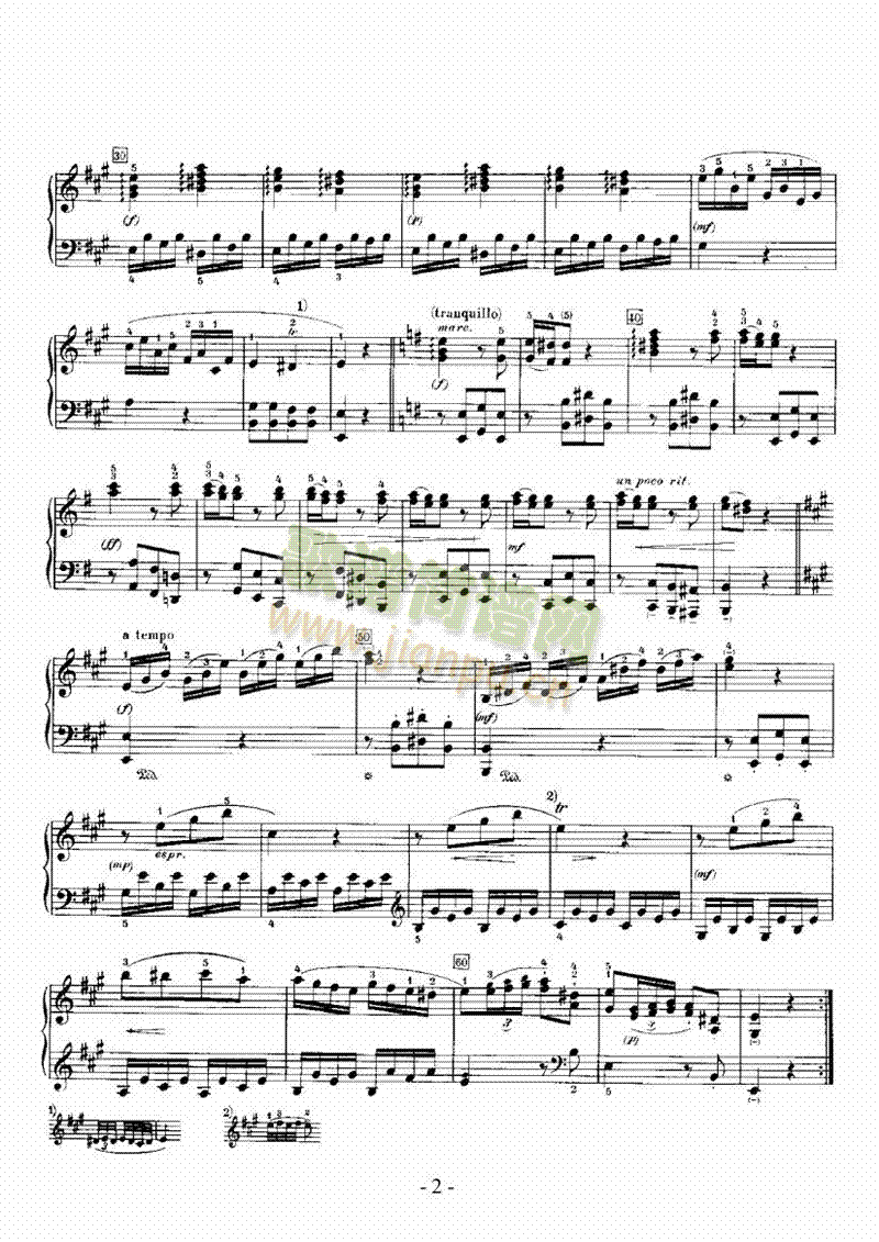 A大调奏鸣曲（嬉游曲） 键盘类 钢琴2