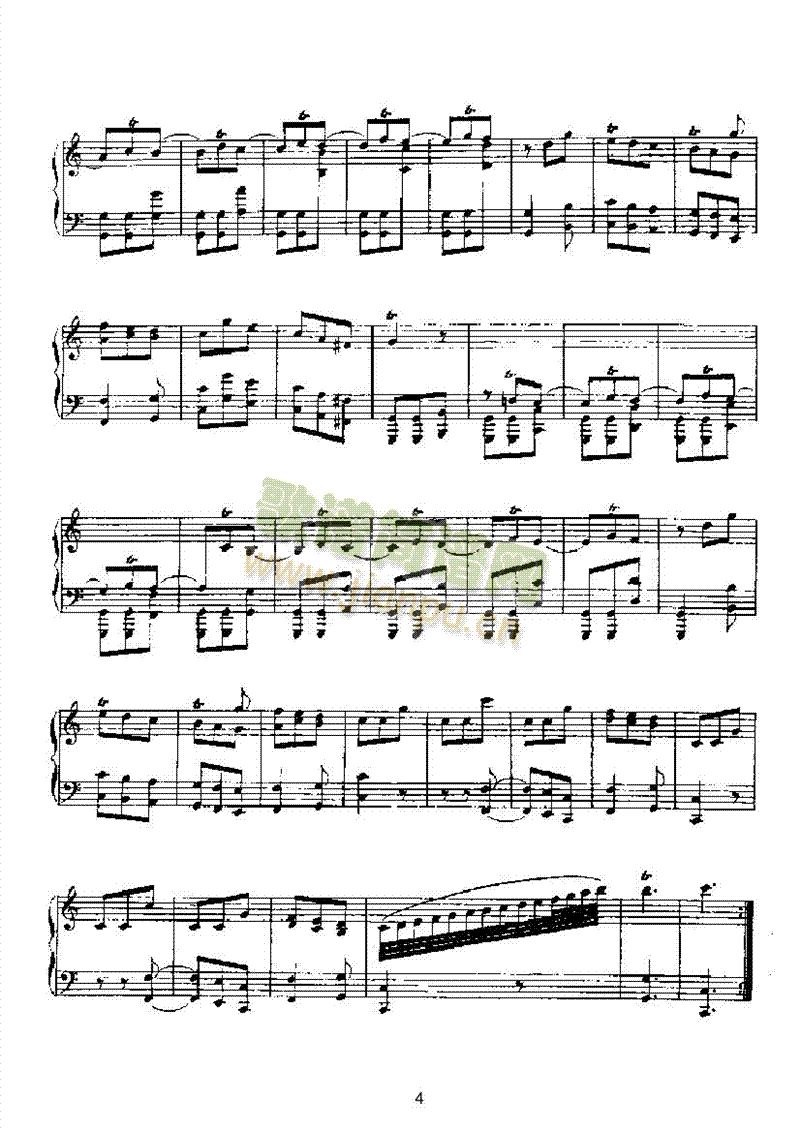 二十首经典奏鸣曲第十五首 键盘类 钢琴4