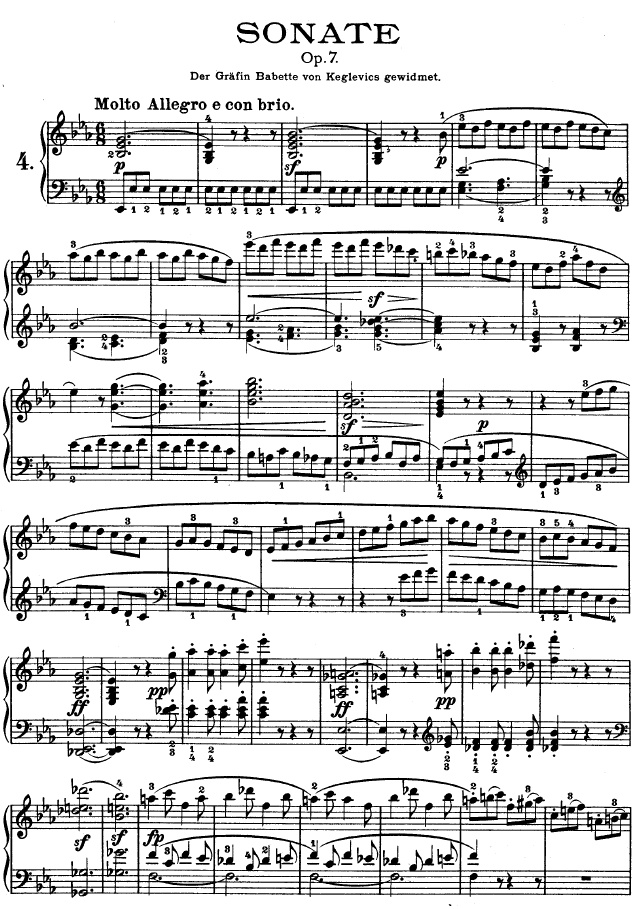 降E大调第四钢琴奏鸣曲-Op.71