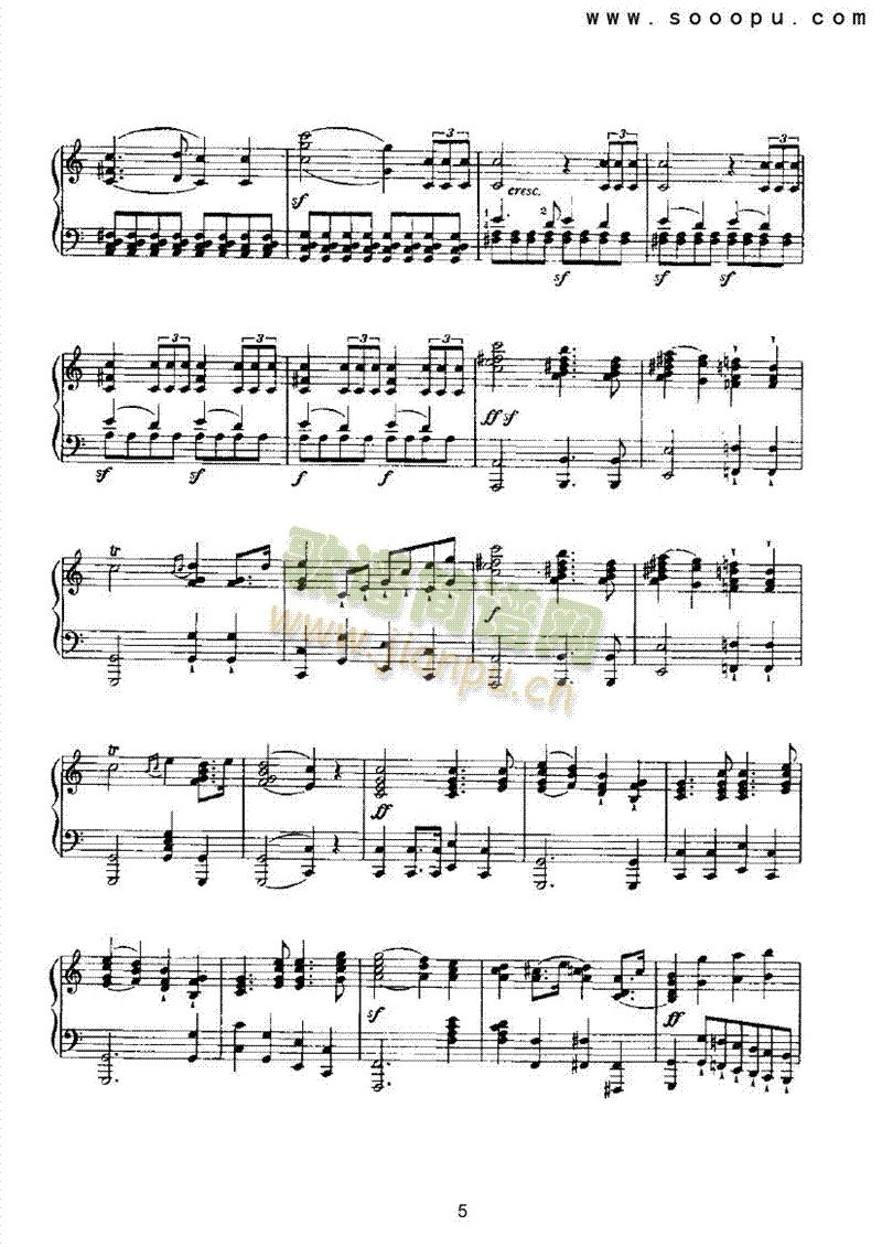 结婚进行曲 键盘类 钢琴5