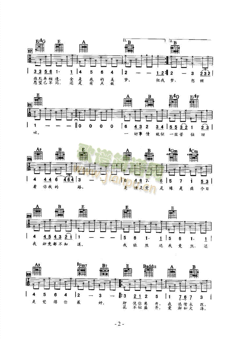 还是觉得你最好 吉他类 流行2
