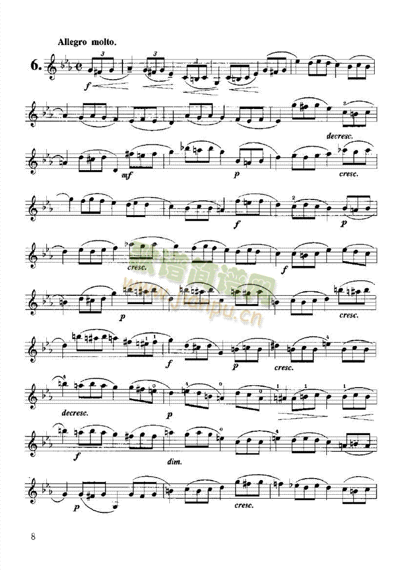开塞小提琴练习曲36首 弦乐类 小提琴8