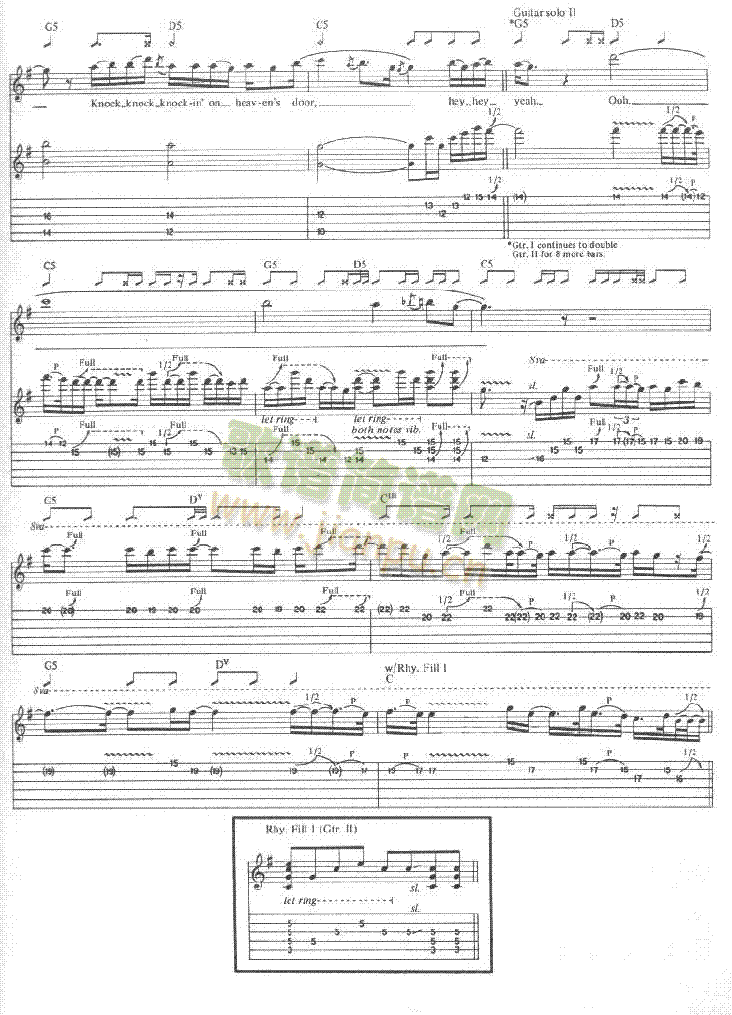 konck’in on the heavens door吉他谱( 六线谱)6
