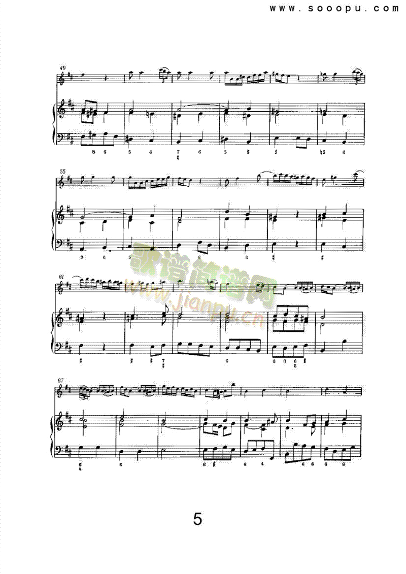 D大调第六奏鸣曲 管乐类 长笛5