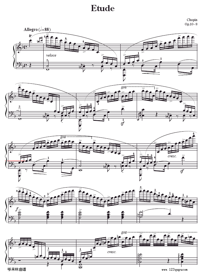 第八练习曲-Etude Op.10-8-肖邦1