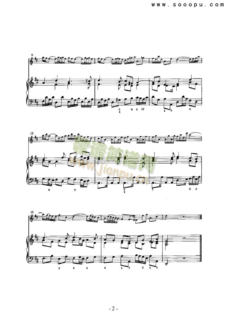 六首奏鸣曲（总谱） 管乐类 长笛2