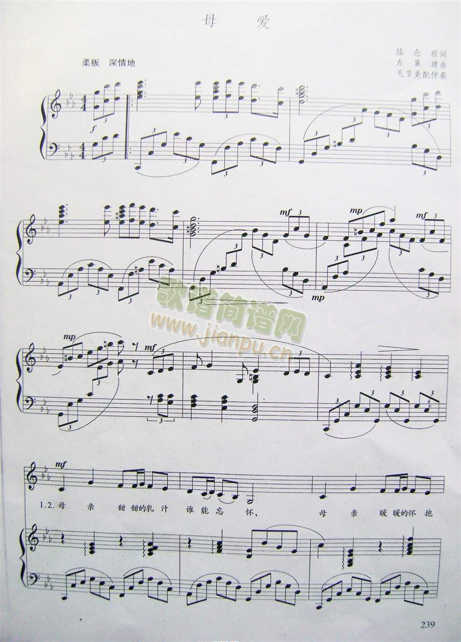 母爱(降E调钢琴伴奏)1