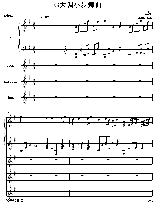 G大调小步舞曲-巴赫1