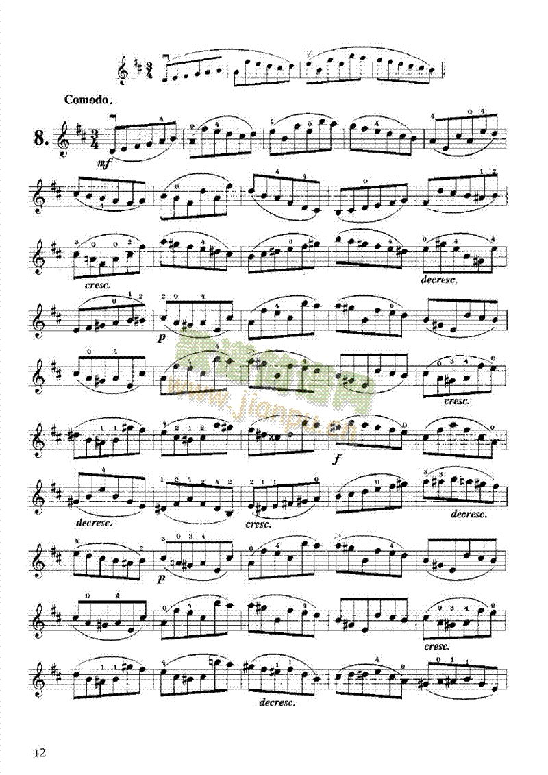 开塞小提琴练习曲36首 弦乐类 小提琴12