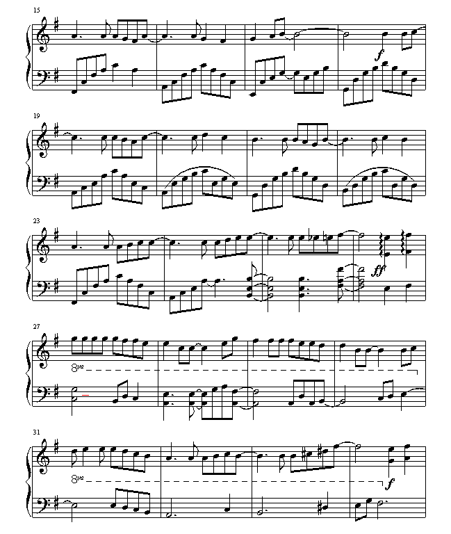 《浪漫满屋》主题曲――命运 钢琴谱2
