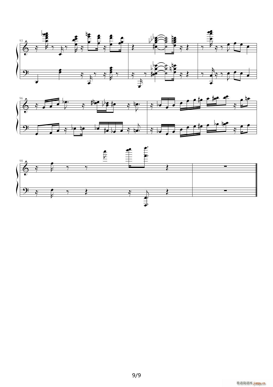 Springtime Sundays（春天的星期天 爵士版） C调9