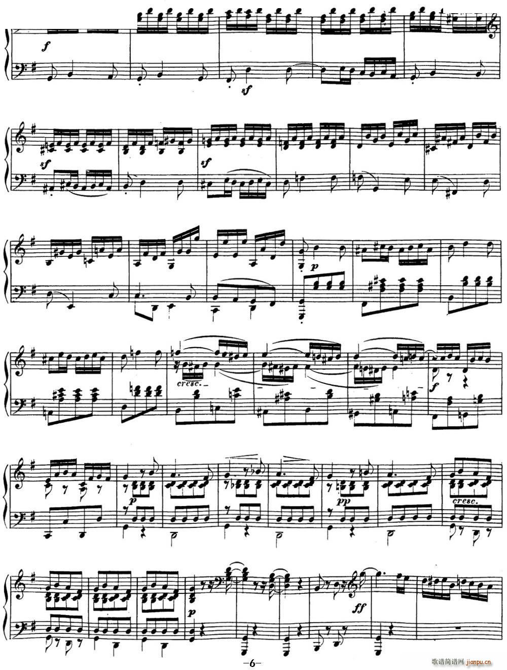 贝多芬钢琴奏鸣曲16 G大调 Op 31 No 1 G major6