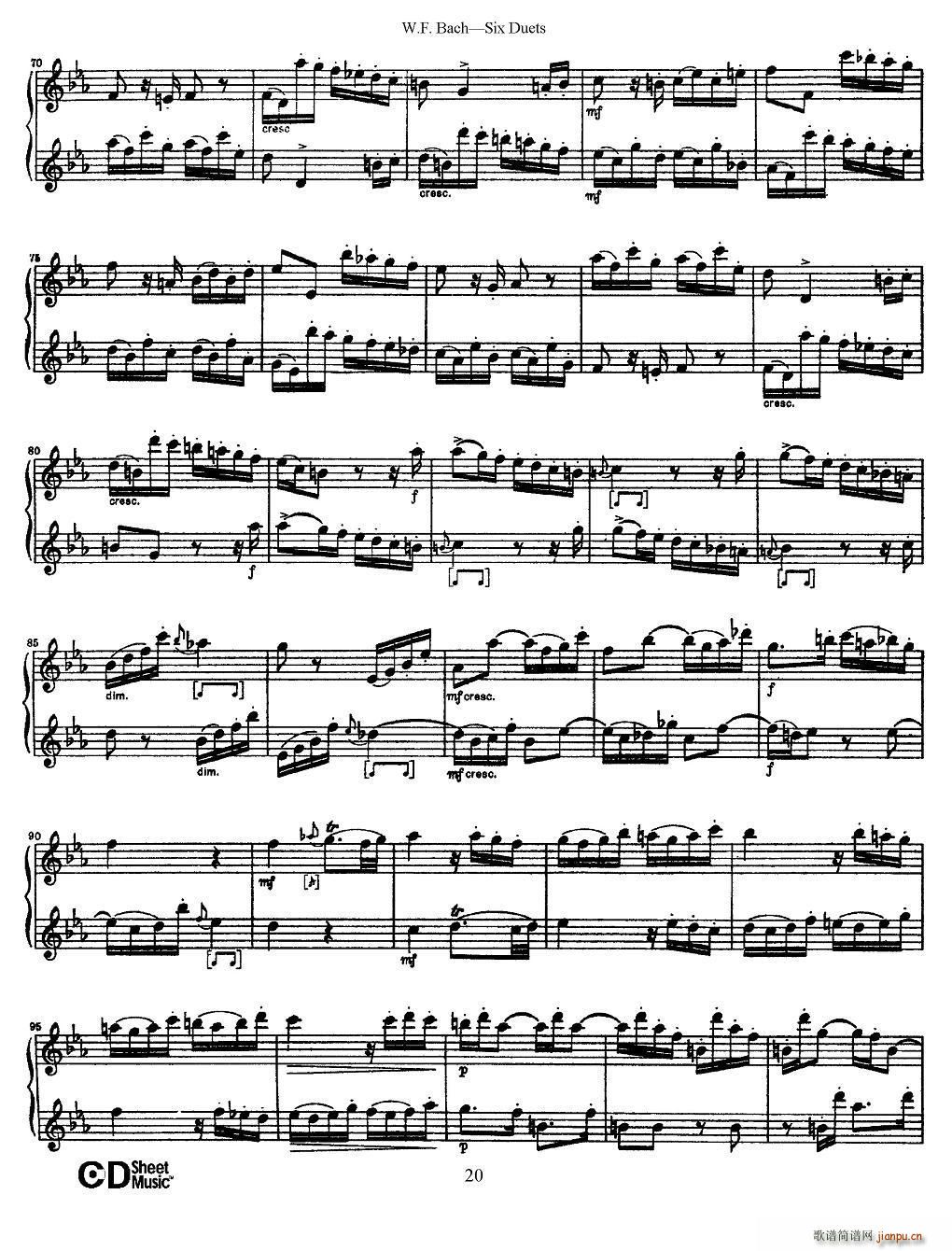 W F 巴赫―六首二重奏练习曲（3）7