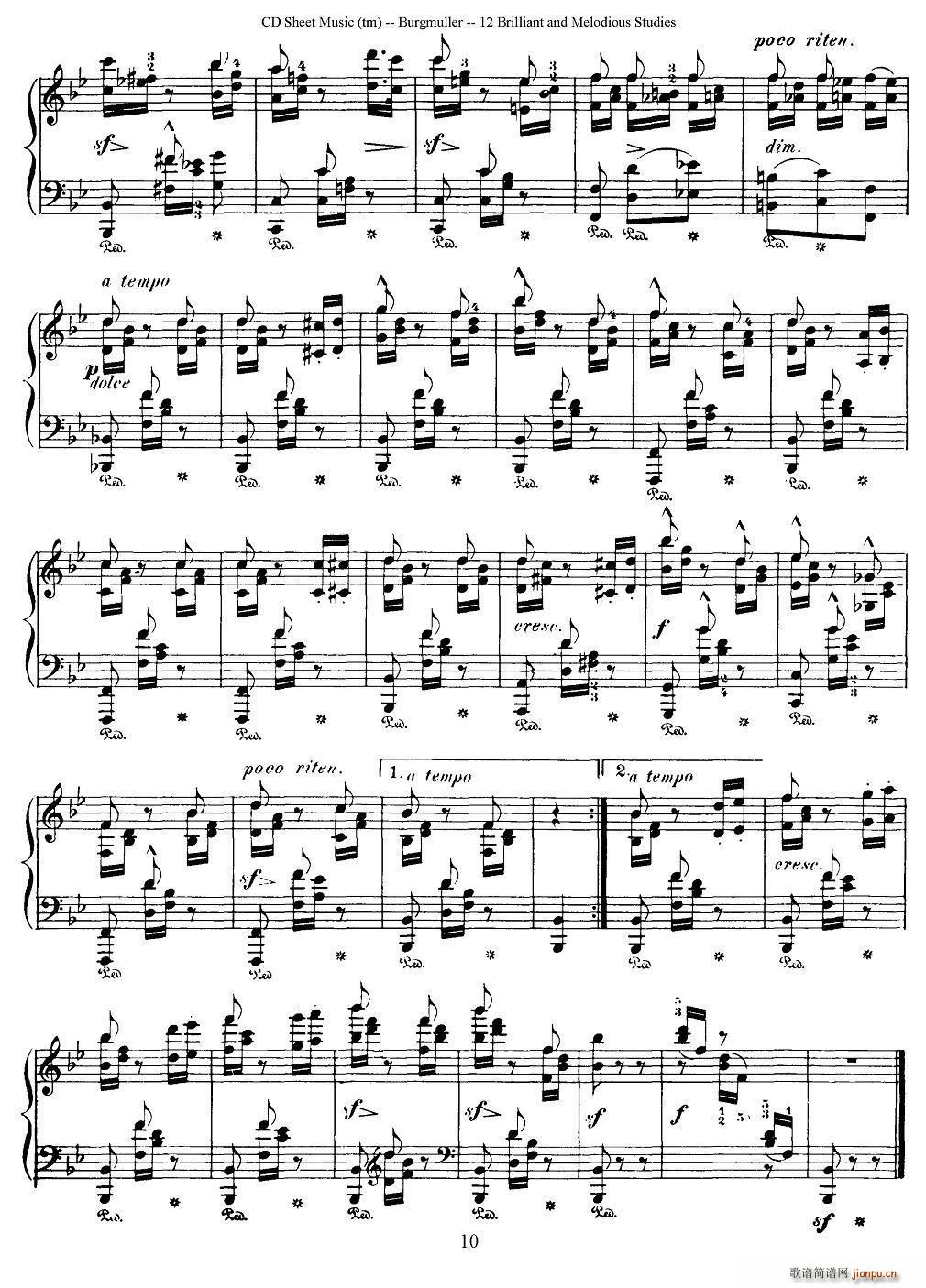 Burgmuller - 12 Brillian and Melodious Studies（5）2