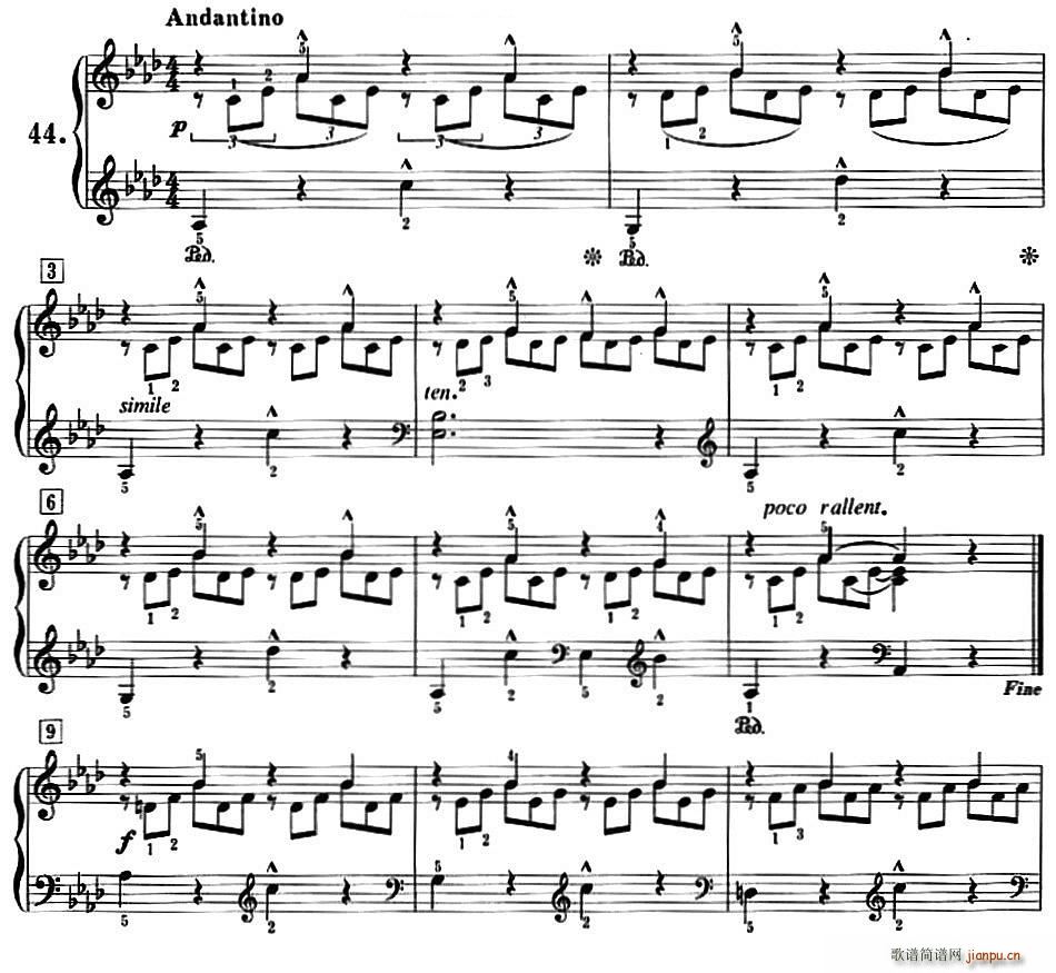 50首莱蒙钢琴练习曲 作品37(NO 44)1