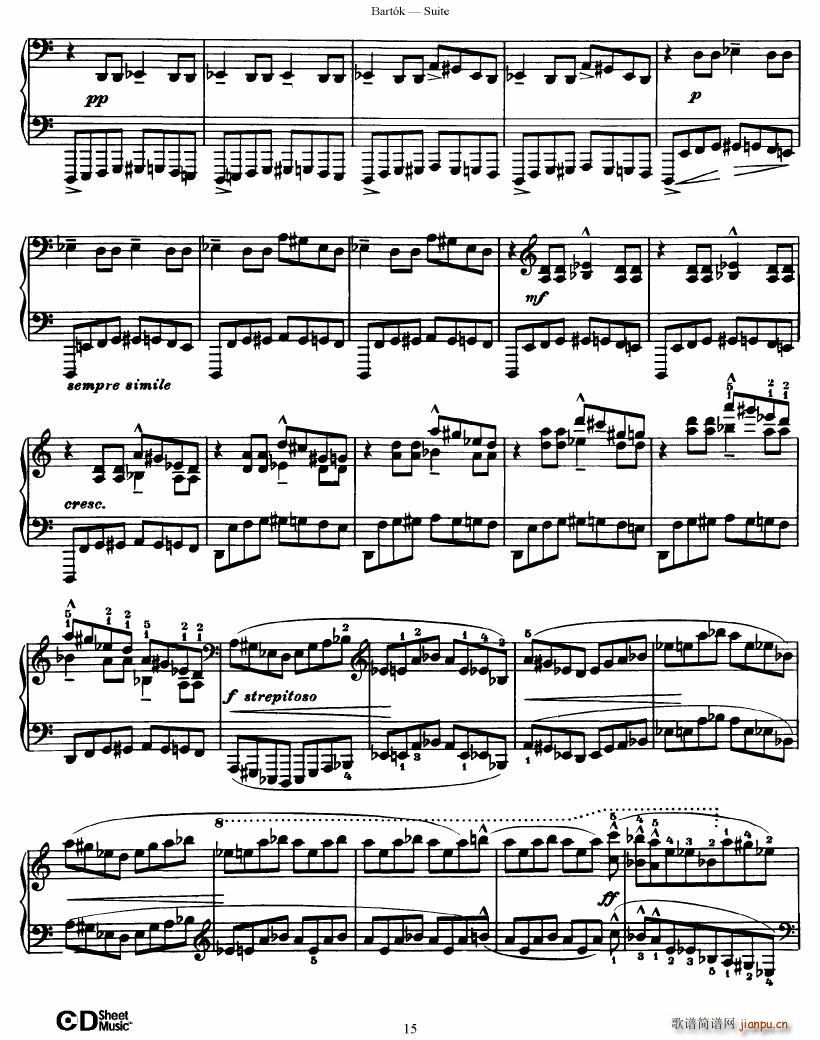 Bartok SZ 62 Suite for Piano op 1415