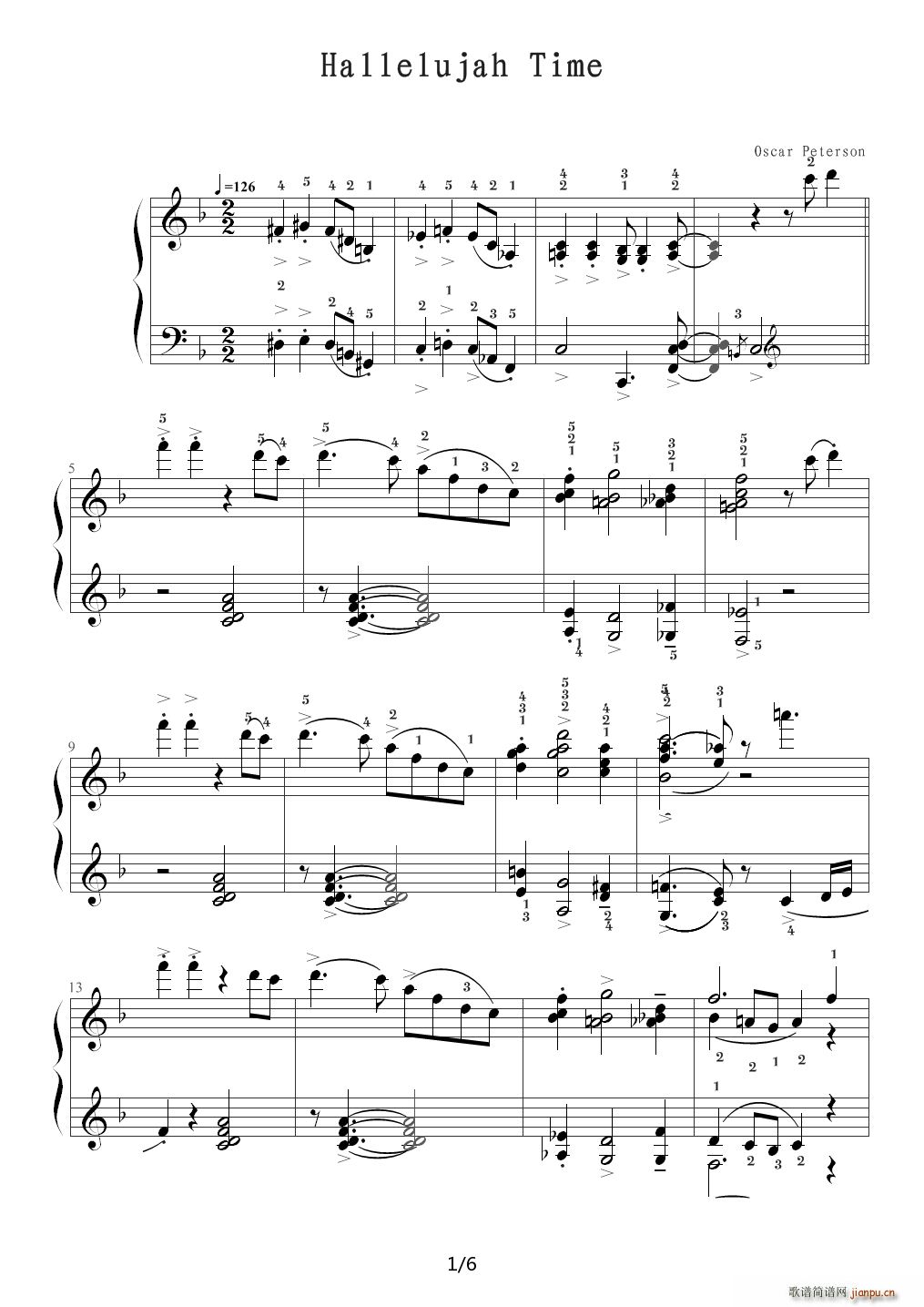 Hallelujah Time F调1