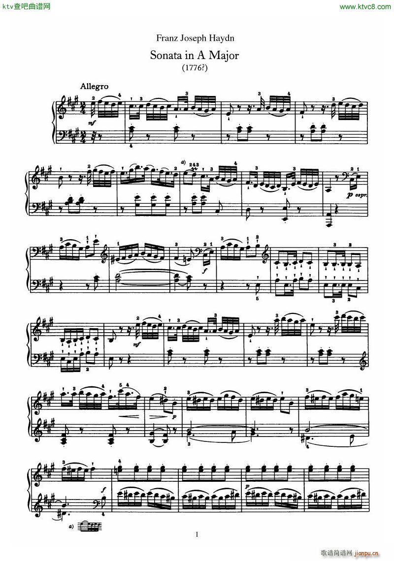 Haydn Piano Sonata No 30 In A1