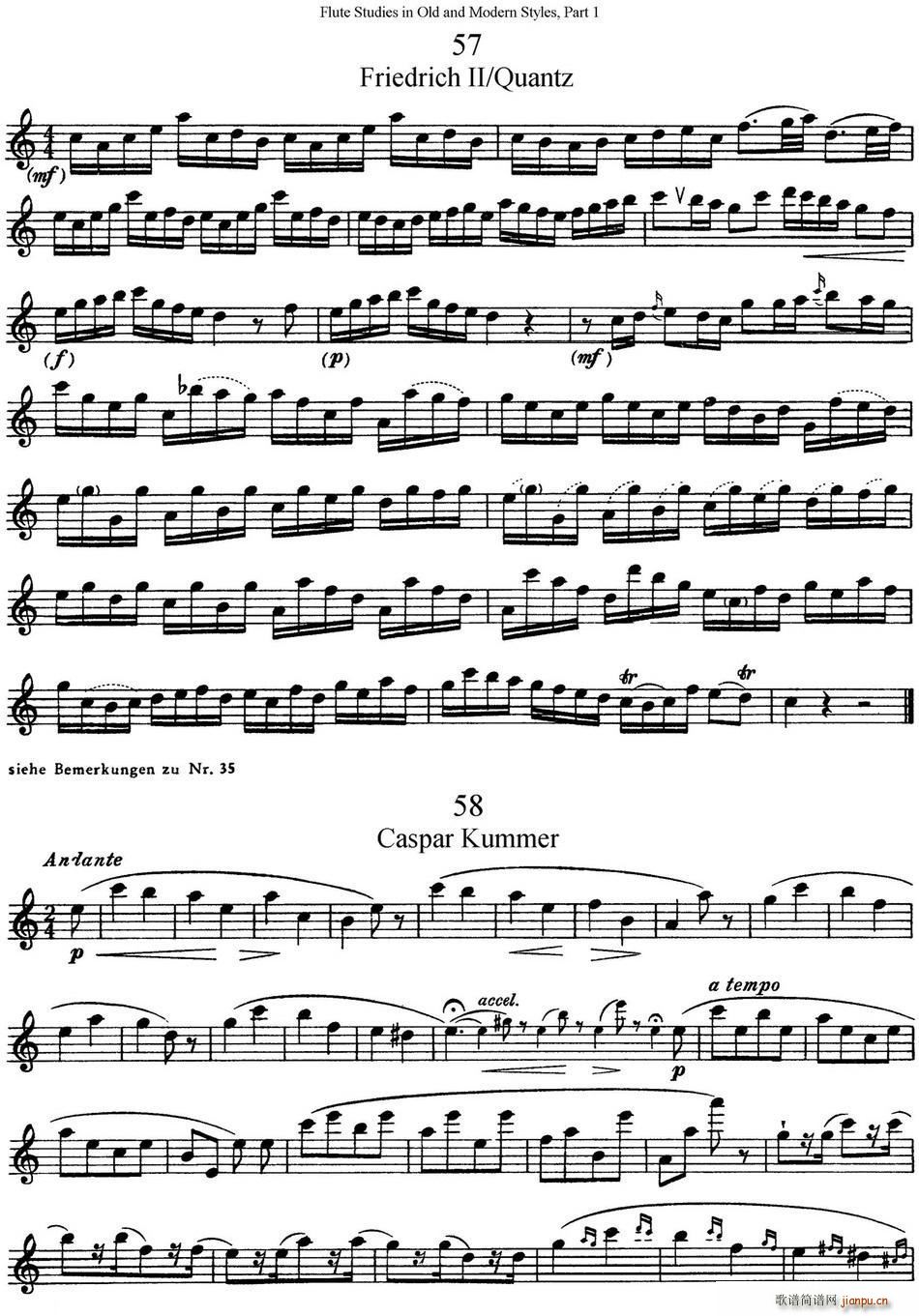 斯勒新老风格长笛练习重奏曲(第一部分)(NO 57-NO 58)1