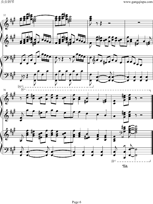四小天鹅舞曲四手联弹版-钢琴谱(钢琴曲)-柴科夫斯基6