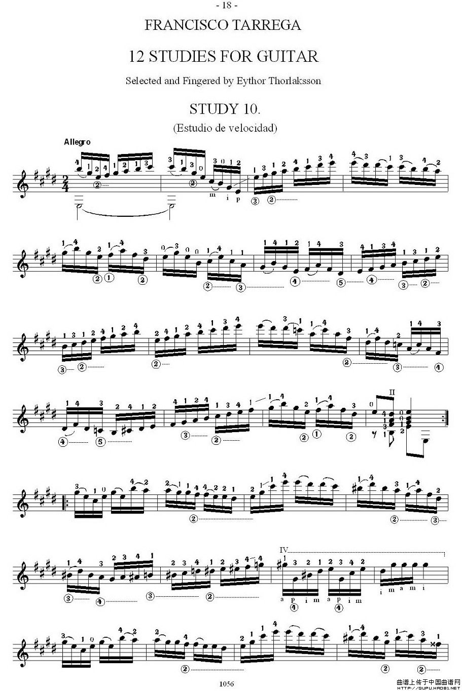 他雷加12首练习曲之101