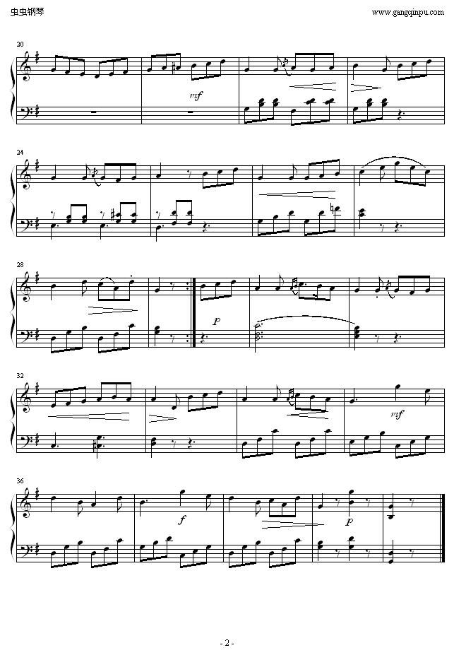 G大调小奏鸣曲Romanze-钢琴谱(钢琴曲)-贝多芬-beethoven2