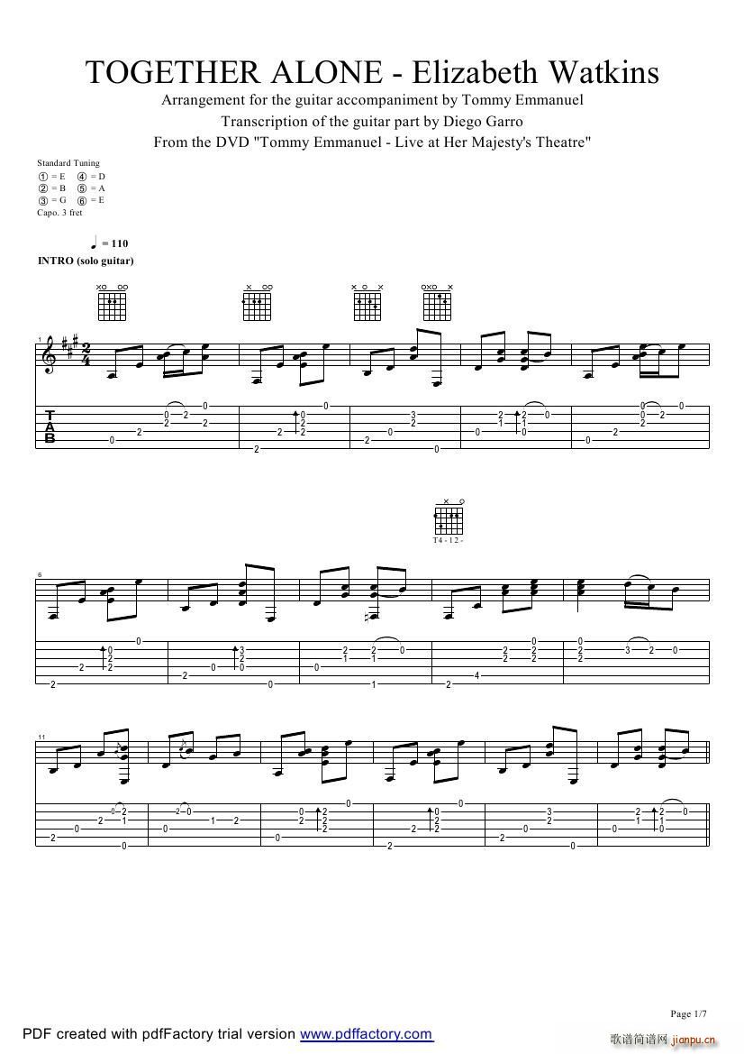 tommy emmanuel together alone(指弹吉它)1