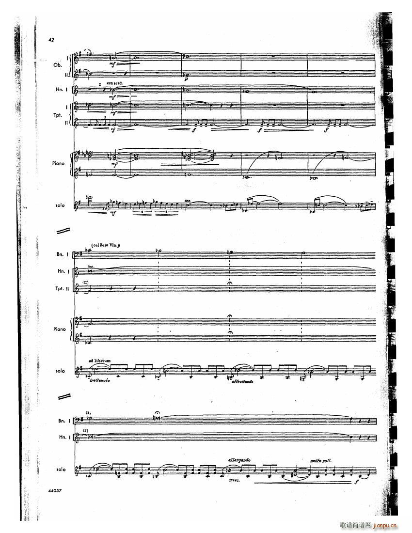 Barber op 14 Violin Concerto Score 二1