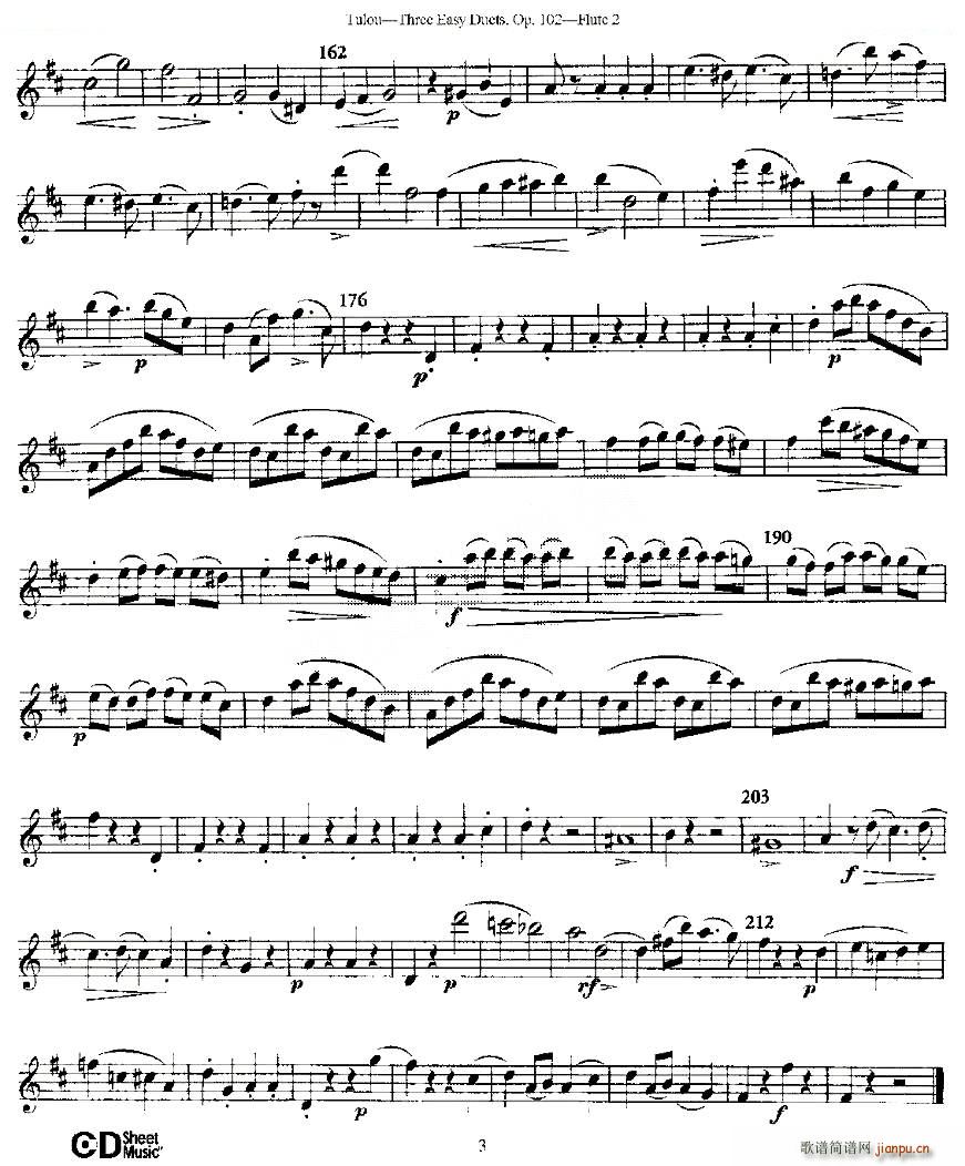 Three Easy Duets Op 102 之第二长笛（三首简易重奏曲作品102号） 铜管3