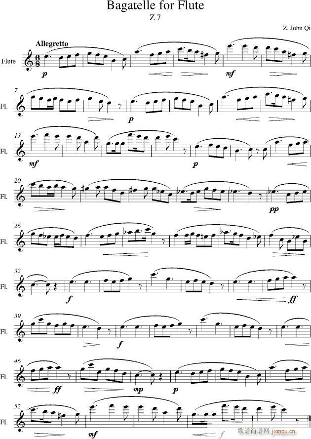 Z7 - Bagatelle No. 4 for Flute_漆政1