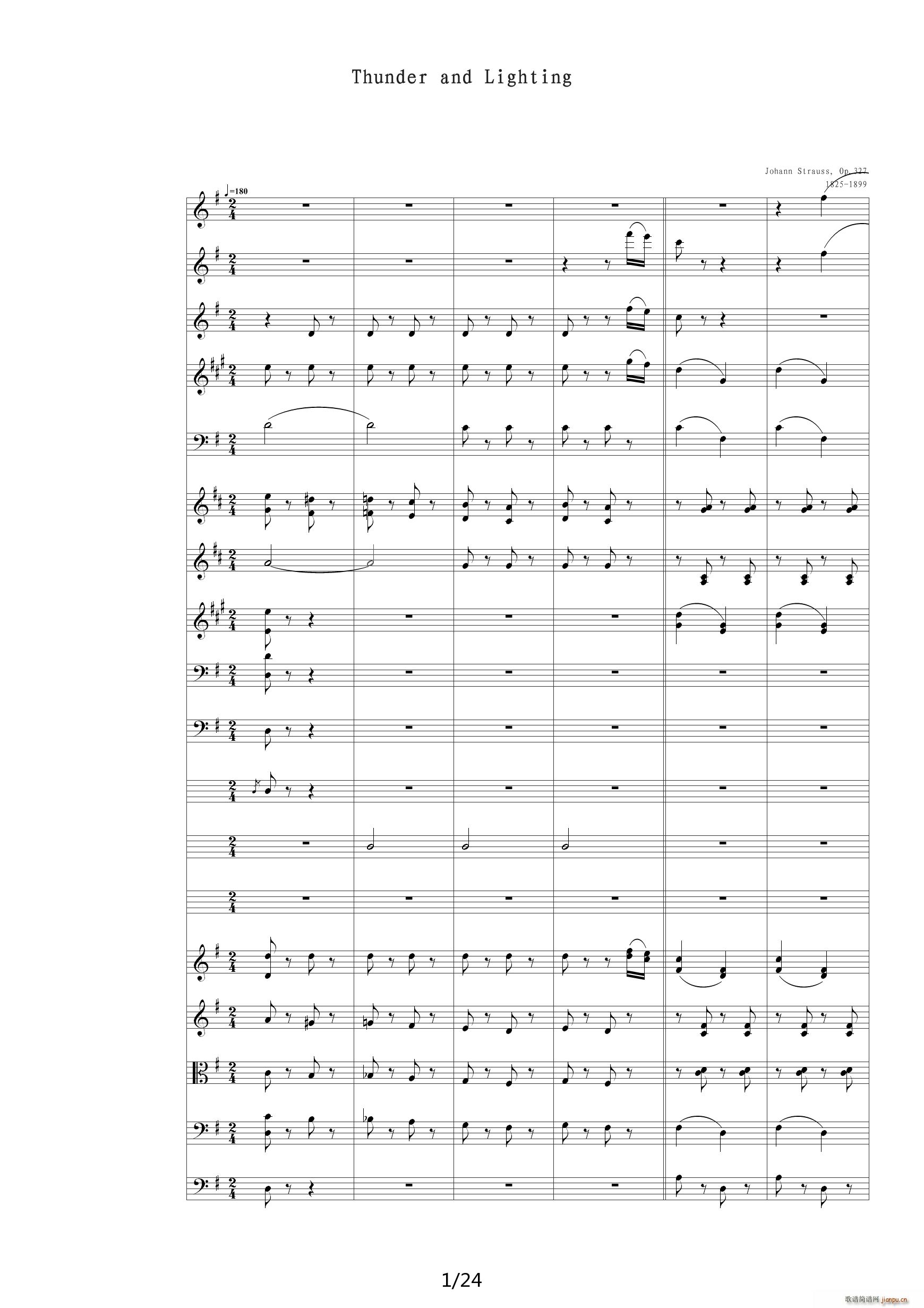 雷鸣电闪波尔卡(管弦乐总谱 分谱)(00雷鸣电闪波尔卡-Orchestra)1